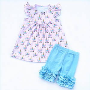 Girls Ruffle Pearl <b>Dress</b> Boutique Girl Clothing Wholesale Price Summer Set - Product Image 3