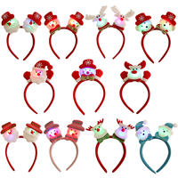 Serre-tête LED de Noël à sequins, motif Père Noël, renne, bonhomme de neige, ours en peluche, pour filles, adultes, enfants, cadeaux de fête, décorations de vacances