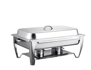 Cheffing Dishes Stainless Steel Chafing Dish Buffet Sets with 9L Food Pans and Fuel Holders for Catering
