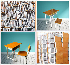 Escritorio y Silla Individuales Económicos para Decoración del Hogar, Mesa de Escritura con Cajón para Libros - Product Image 4