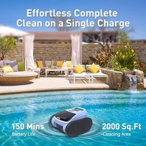Nettoyeur de piscine robotisé sans fil intelligent, aspiration puissante, robot aspirateur automatique pour piscine enterrée à domicile, SAT20 Caterpil - Product Image 2