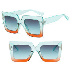 DL lunettes <span class=keywords><strong>de</strong></span> soleil à monture épaisse Double couleur, lunettes <span class=keywords><strong>de</strong></span> soleil carrées surdimensionnées pour femmes lunettes Anti-lumière bleue lunettes <span class=keywords><strong>de</strong></span> soleil dégradées 2023 - Product Image 4