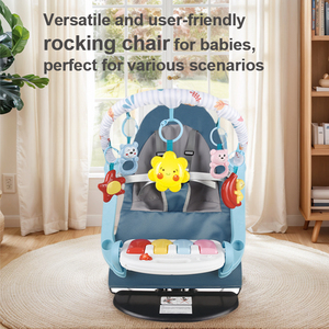 Transat Évolutif Portable 2-en-1 avec Tapis d'Éveil Musical Piano, Siège <span class=keywords><strong>Bébé</strong></span> Pliable à 4 Positions Inclinables - Product Image 2
