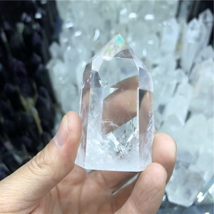 Venta al por mayor de cristal blanco natural único señaló transparente energía columna de cuarzo claro de cristal de <span class=keywords><strong>roca</strong></span> de curación puntos para Decoración - Product Image 1