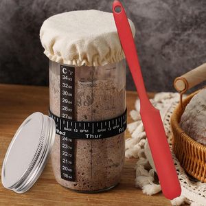 Kit de pâte à levain 24 oz Pétrir le pot de départ du levain avec thermomètre grattoir fouet à pâte Cadeau parfait pour les amateurs de pâtisserie - Product Image 6