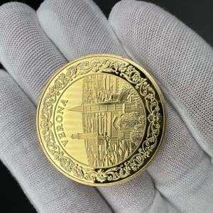 Koin suvenir logam paduan seng 3D berlapis emas dan perak dengan logo khusus yang diukir, koin tantangan enamel khusus - Product Image 2