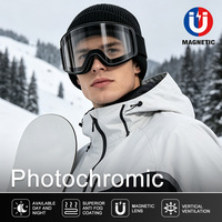 Lunettes de ski magnétiques à lentilles interchangeables, anti-buée, UV400, résistantes aux rayures, compatibles avec les casques, lunettes de neige pour adultes