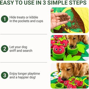 Snuffle <b>Mat</b> for Dogs 28.3" x 28.3" - <b>Large</b> Dog Slow Feeder Enrichment Foraging - Sniff <b>Mat</b> for Puppies and Pets - Interactive No - Product Image 5