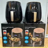 Stokta Özelleştirilmiş 2400W 6l Yüksek Kapasiteli Çok Fonksiyonlu Air Fryer Tencere Alman Çift Dijital Güçlü Akıllı Air Fryerlar