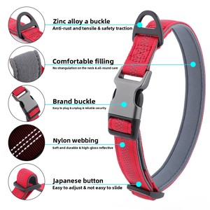 Collar de seda para perros de trineo con patrón sólido al por mayor para mascotas hebilla reflectante ajustable antiestrangulación cintas de buceo transfronterizas - Product Image 3