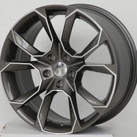 Jantes de voiture noires avec face usinée, 17, 18, 19 pouces, 5x112, 5 trous, jantes en alliage, jantes pas chères pour Skoda, haute qualité