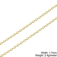Chaîne en or véritable en gros, vendue au mètre, chaîne plate en or véritable 14 carats pour la fabrication de bijoux permanents