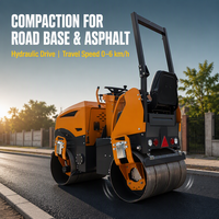 Compacteur routier vibrant à double tambour, gamme complète de 1 à 1,8 tonne, pour asphalte, mini-compacteur, 1 tonne, 1,2 tonne, 2 tonnes, 3 tonnes, 4 tonnes, 5 tonnes