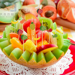100 pièces Coloful bambou bois fruits bâton en bois Tropical Cocktail cure-dents bâtons pour apéritifs <span class=keywords><strong>Sandwich</strong></span> boissons fête fournitures - Product Image 6