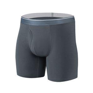 Ropa Interior Elástica Color Morandi, Talla Grande, Calzoncillos Boxer de Fibra de Bambú Transpirables y Ligeros para Hombre, Estilo Americano, con Piernas Largas - Product Image 4