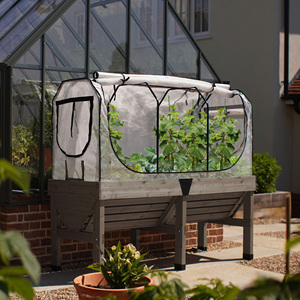 Fioriera Rialzata Portatile in Legno Massello Stile Rustico con Foro <span class=keywords><strong>di</strong></span> Drenaggio e Supporto per Giardinaggio Esterno e Orto - Product Image 4