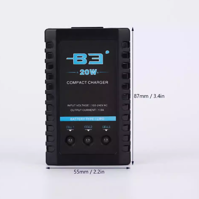 HOTRC 20W high-power B3 model aircraft lithium battery balanced charger 2s 3s 7.4v 11.1v fast 10W