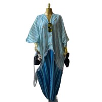 Nouvelle Collection Été 2026 – Robe Chemise Longue Ample Rayée Style Africain Tendance Grande Taille à Manches Classiques Effet Stéréoscopique 3D