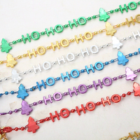 Collier de perles colorées à la mode Guirlande d'arbre de Noël HO HO HO Perles de Noël pour les décorations de fête et le nouvel an