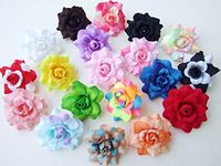 50 Pcs Kepala Bunga Mawar Sutra Aneka Warna 10 Warna 1,75 Inci Campuran Bunga Buatan untuk Jepit Rambut Pernikahan, Bando, Dekorasi Gaun