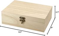 Boîte en bois massif de paulownia non fini et poli de la marque HZHR, couvercle personnalisable, projets artistiques DIY pour Thanksgiving, multifonction, pour table