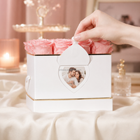 Boîte Cadeau Personnalisée de Luxe pour la Fête des Mères, Vente en Gros de Roses Éternelles Stabilisées, Immortelles, Infinies, Préservées pour Toujours
