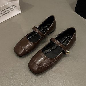 Nouvelles Ballerines 2026 Style Mary Jane Rétro à Bout Ouvert Noir Métallisé – Chaussures Féeriques Élégantes et Confortables pour Femmes - Product Image 4