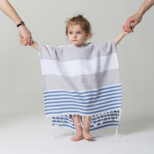 Hooded Pestemal Turkish Towel Beach Pool <b>Poncho</b> for All Sizes Cotton Castle Green Surfer Towel Changing Clothes for Adult Kids - Product Image 1