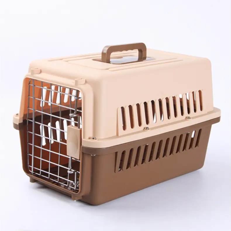 Travel cat dog pet flight case folding portable pet travel carrier cat plastic cage pet kennel