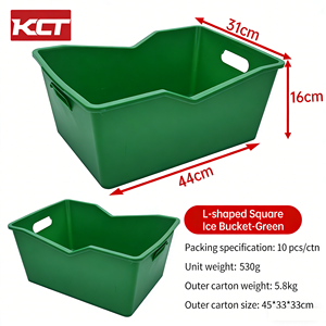 Seau à glace en plastique portable robuste de 10 L, forme rectangulaire, écologique, pour le camping et l'usage commercial - Product Image 3