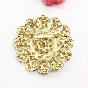 ヴィンテージスタイルガラスクリスタルラインストーン女性と男性用ウェディングトッパーブローチ特大ウェディングブローチ - Product Image 6