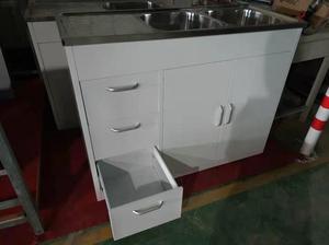 อ่างซักผ้า 3 ลิ้นชัก 2 ช่อง อ่างสแตนเลส ตู้โลหะ - Product Image 4