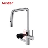 trou tasse rondelle mat noir en acier inoxydable retirer pulvérisateur évier robinet de cuisine avec verre rinceur