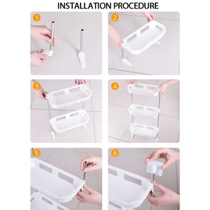 <span class=keywords><strong>Estante</strong></span> de Almacenamiento Doméstico de 3 Niveles con Pegamento Fuerte <span class=keywords><strong>para</strong></span> <span class=keywords><strong>Cocina</strong></span> o Baño - Product Image 6