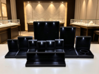 Boîte à bijoux LED en stock, boîte à bagues LED pour la vente au détail, boîtes à bijoux lumineuses LED en gros, boîtes à bijoux diamantées avec logo personnalisé, série complète
