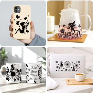 Pegatinas Personalizadas Impermeables UV DTF para Vasos, Diseño de Hadas Negras, 10 Hojas, Pegatinas de Vinilo Personalizadas - Product Image 6