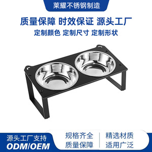 Bols d'alimentation pour animaux de compagnie en acier inoxydable, double bol, antidérapant, anti-renversement, épaissi, grande capacité pour chats et chiens - Product Image 2