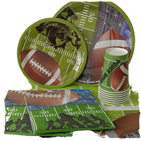 Vaisselle de fête à thème de football faveurs fournitures de sport d'anniversaire et de vacances comprenant des assiettes et des serviettes en papier pour la remise des diplômes Diwali