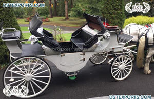 Chariot de tourisme classique Landau à quatre places, portable, pour événements de mariage - Product Image 2