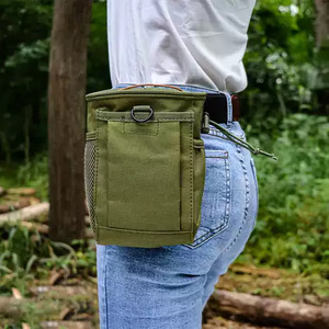 Tactical Waist Pack Khaki With Mesh Pocket Outdoor Sports Storage Shell Recycling Bag Unisex Webbing Strap - Product Image 3