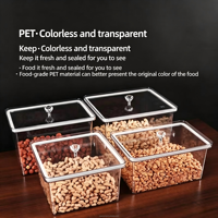 Distributeur en acrylique transparent de qualité alimentaire, écologique, sans BPA, bac en plastique empilable de 15 L pour aliments en vrac, chocolat et noix