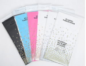 <strong>Plastic</strong> Tablecloths for Rectangle Party <strong>Tables</strong> Disposable with Gold Disc Rectangular <strong>Table</strong> <strong>Cover</strong> - Product Image 6