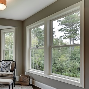 Tùy chỉnh đôi kính cường lực mỹ màu đen và trắng Vinyl Đôi Treo Cửa Sổ duy nhất treo cửa sổ để bán - Product Image 1