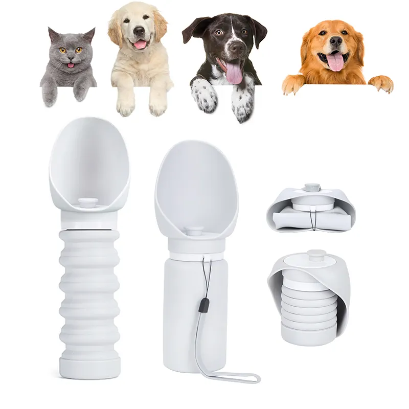 Vendita calda personalizzata nuova Idea di arrivo 2024 550ml Dispenser in Silicone da viaggio da 750ml accessori per cani fornisce bottiglia d'acqua per animali domestici