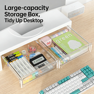 Support d'écran en PP, organiseur de bureau, support d'ordinateur portable en <span class=keywords><strong>plastique</strong></span> surélevé avec tiroir, accessoires de bureau pour un espace de travail sain - Product Image 5