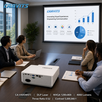 Projecteur laser à courte focale CAAVITS Android 11, 0,52, 4000 lumens, WXGA, DLP, intelligent, portable, pour salle de réunion, centre de formation
