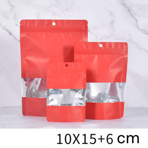 Sacs à fermeture éclair sur <span class=keywords><strong>support</strong></span> de couleur avant transparents et arrière en plastique semi-transparent <span class=keywords><strong>autoportant</strong></span> à fermeture éclair - Product Image 3
