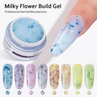 Gel de construction laiteux pour extension d'ongles, gel coloré pour nail art, marque privée