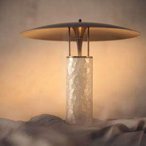Postmodern Designer Table Lamp E27 LED 220V Switch Control Eco-Friendly Seashell Base Luxury Style - Product Image 2