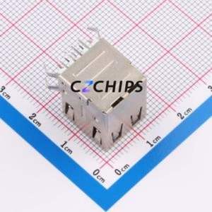 USB-U264-BWS USB Connector Bent Lead Through Hole Connector Type-A USB 2.0 Female Right Angle Insert - Product Image 2